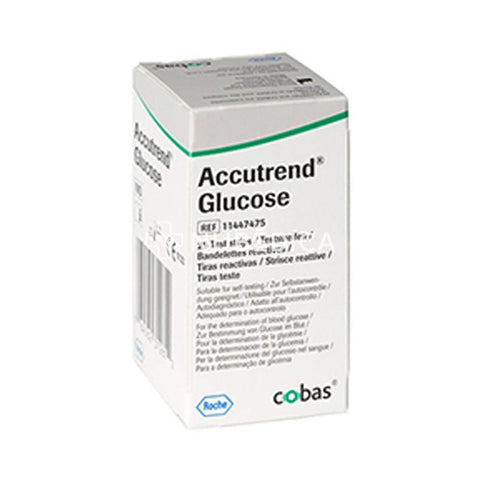 ACCUTREND GLUCOSE, TIRAS REACTIVAS PARA LA DETERMINACION DE GLUCOSA EN SANGRE C/25 - NUBÉDICA