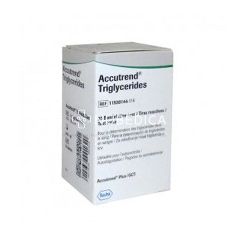 ACCUTREND TRIGLYCERIDES, TIRAS REACTIVAS PARA LA DETERMINACION DE TRIGLICERIDOS EN SANGRE C/25 - NUBÉDICA